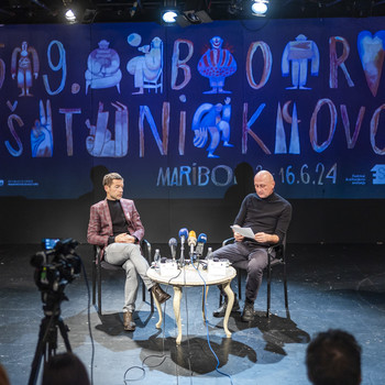 Aleš Novak, umetniški direktor FBS in Blaž Lukan, selektor tekmovalnega programa <em>Foto: Boštjan Lah</em>